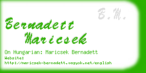 bernadett maricsek business card